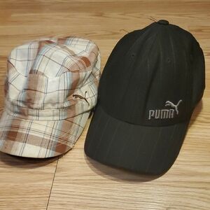 Puma 2 Hat Set - Flexfit OS Black Baseball Hat And Plaid